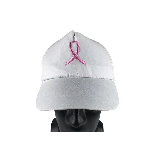 Greenbrier International Accessories - Greenbrier International‎ Womens White Pink Ribbon Embroidered Baseball Cap OS